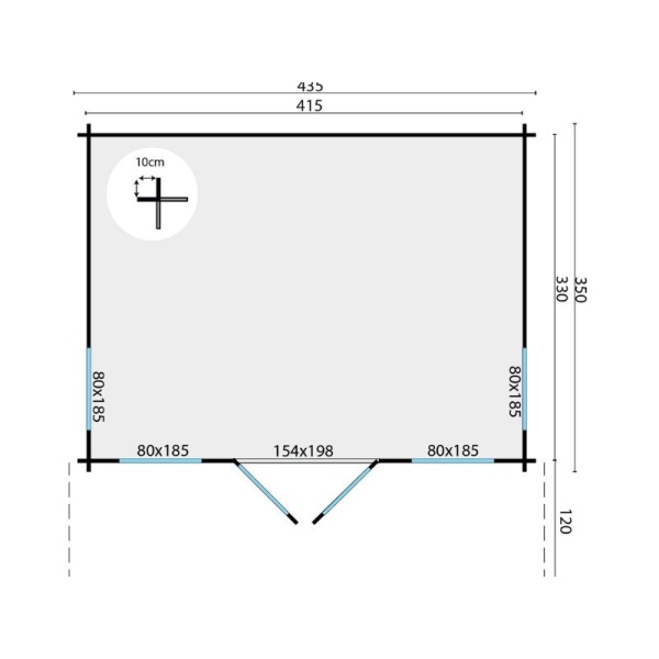 plattegrond blokhut lory