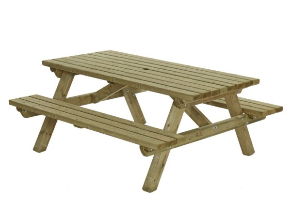 rechthoekige picknicktafel 180cm | robuust