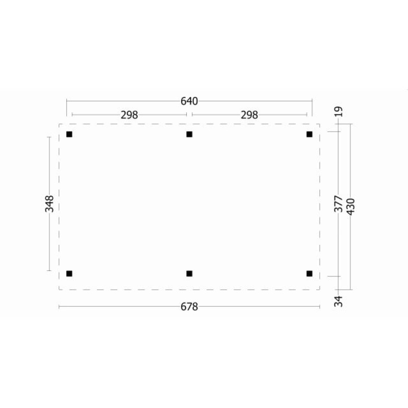 Overkapping plat dak Oslo XL Type 1 678x430cm - Afbeelding 2