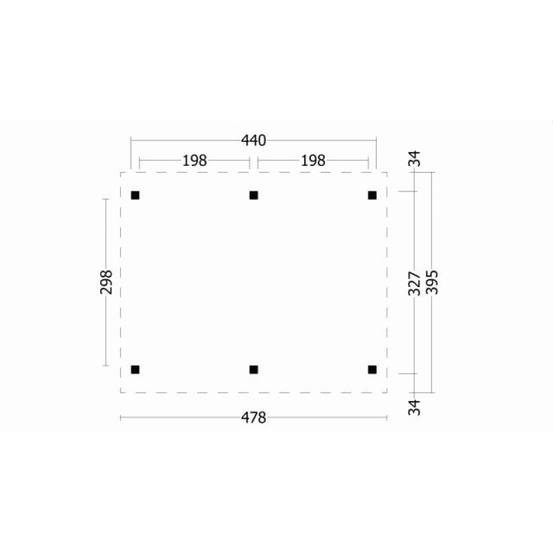 Overkapping zadeldak Hamar L Type 1 478x395cm - Afbeelding 2