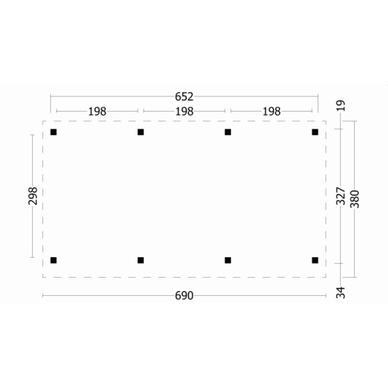 Overkapping plat dak Oslo L Type 5 690x380cm - Afbeelding 3