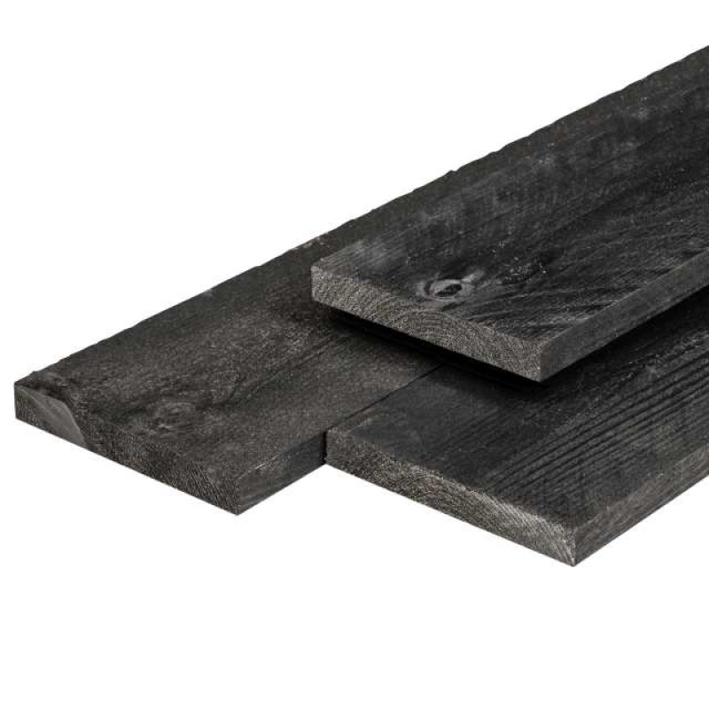 Plank Zwart geïmpregneerd ruw Douglas 16x140mm 180cm