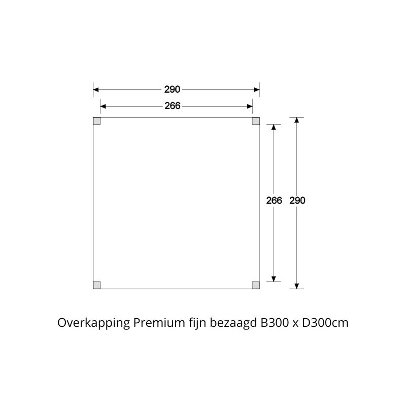 plattegrond premium ruw B300 x D300cm