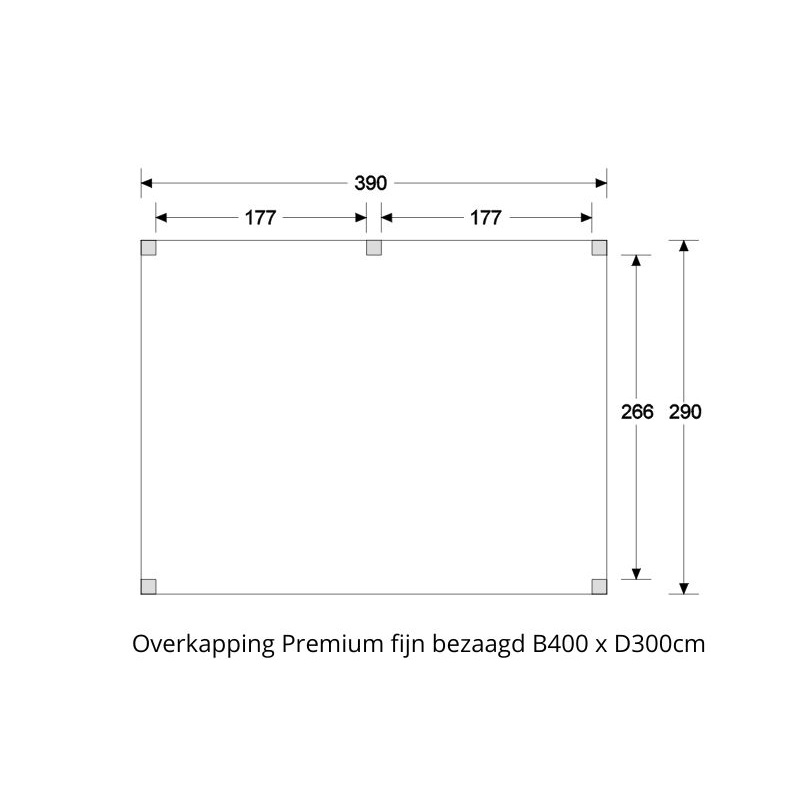 plattegrond premium ruw B400 x D300cm