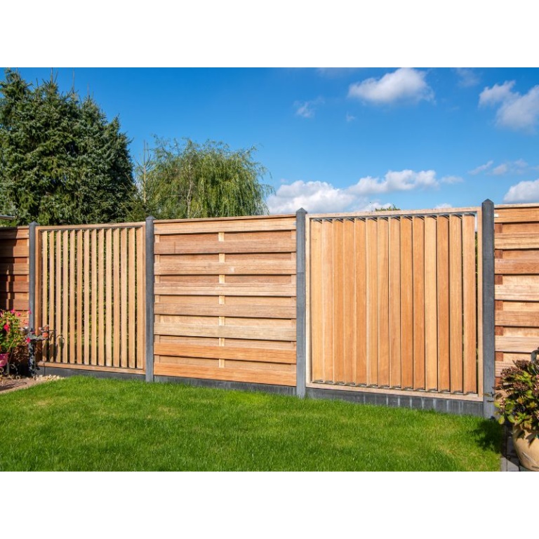 flex fence met hardhout