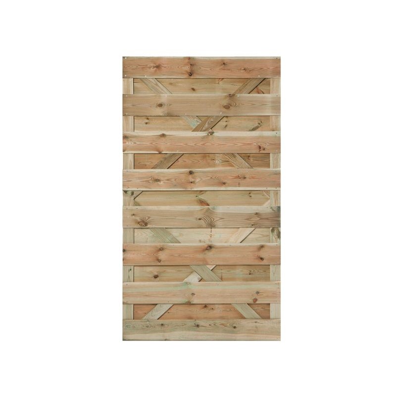 Tuindeur houten frame met horizontale planken 100x180cm