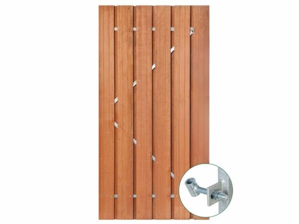 Tuinpoort Hardhout met stalen frame 100cm