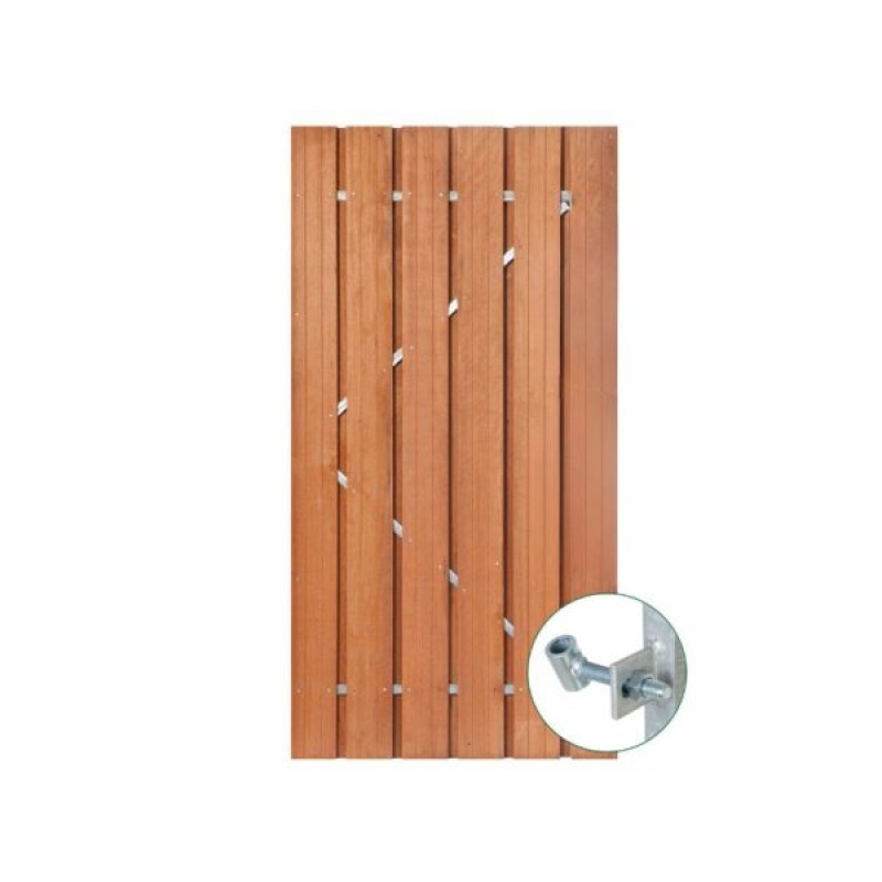 Tuinpoort Hardhout met stalen frame 100cm