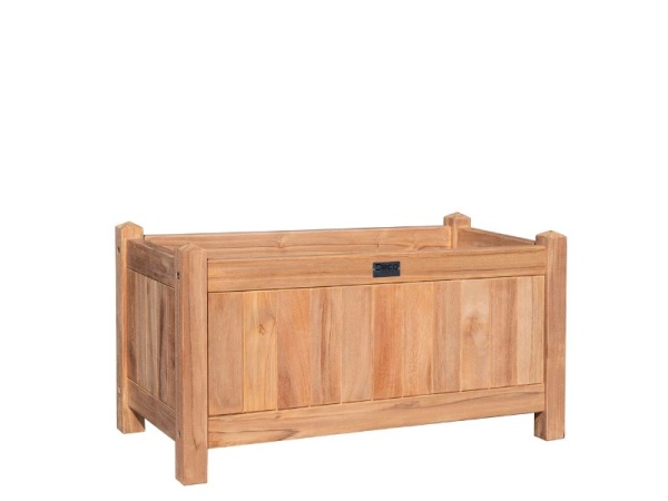 Lage houten Bloembak Teak Bali 75cm lang x35cm diep