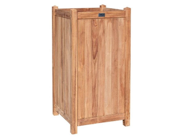 Hoge Houten Bloembak Teak Java 45x45x90cm