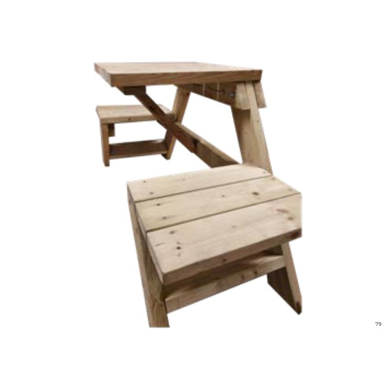 Balkon - muur picknicktafel zijaanzicht