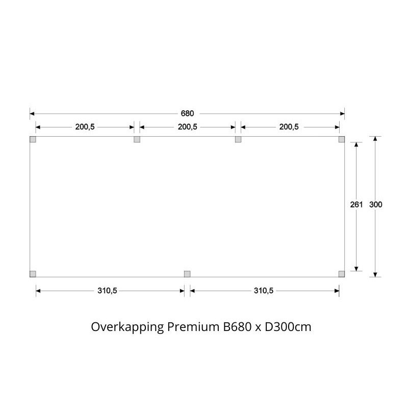 douglas premium plattegrond B680 x D300cm