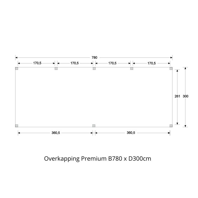 douglas premium plattegrond B780 x D300cm