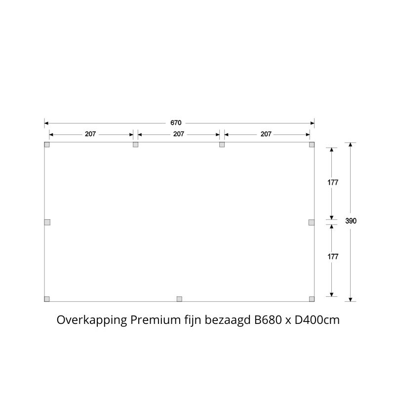 premium ruw plattegrond B680 x D400cm