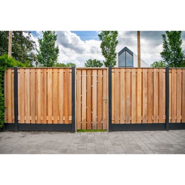 Tuinscherm Hardhout 21 planks 180x180cm - Afbeelding 3