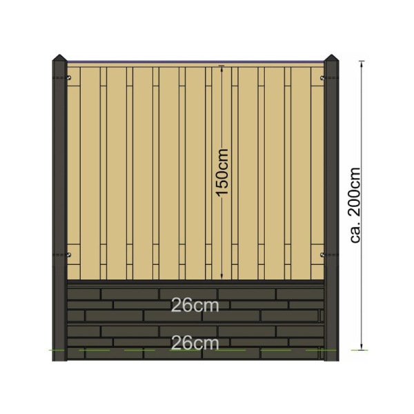 Betonpaal Antraciet voor scherm 150cm - Afbeelding 4