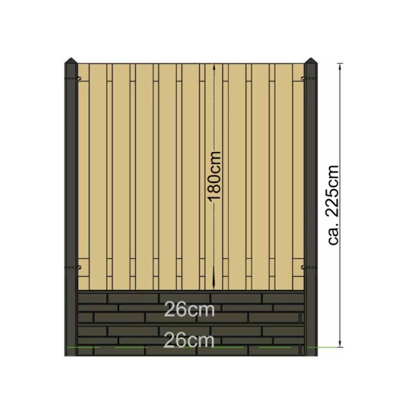 Betonpaal Eind-model pyramide wit/grijs 308cm - Afbeelding 3