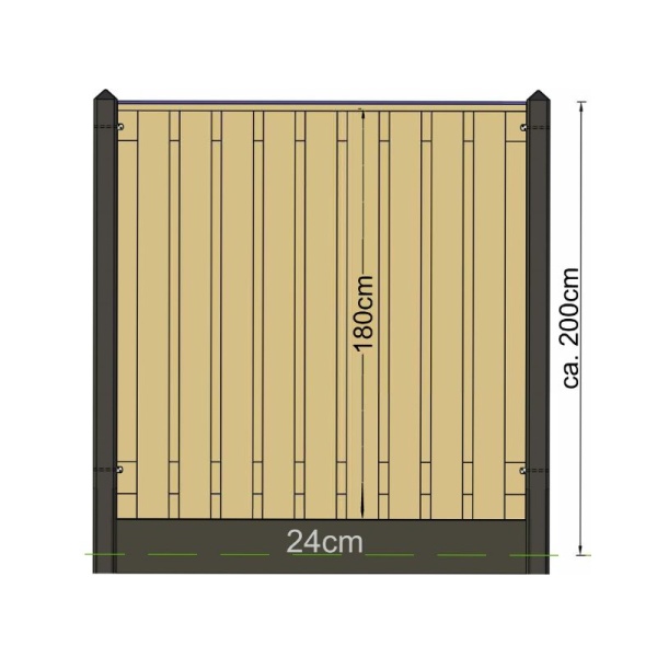 Betonpaal pyramide wit/grijs 280cm - Afbeelding 2