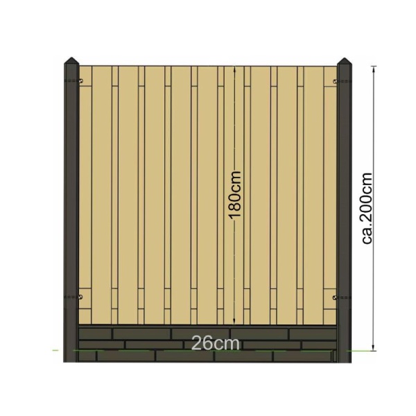 Betonpaal eind-model wit/grijs pyramide kop 280cm - Afbeelding 2