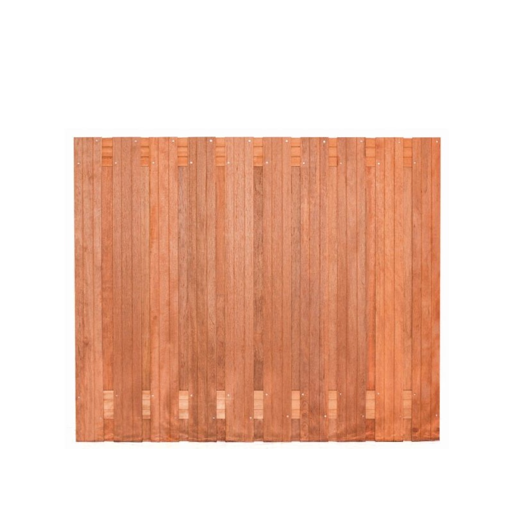 Hardhouten schutting als erfafscheiding in Hoogerheide 6 tuinscherm-hardhout-21-planks-180x150
