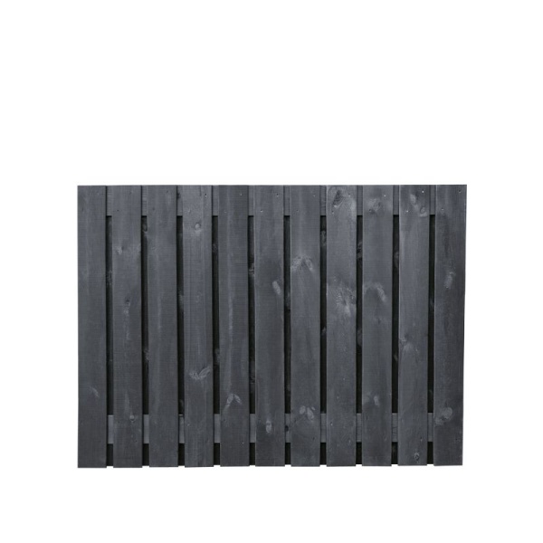 Tuinscherm Zwart gespoten 21 planks 180x130cm