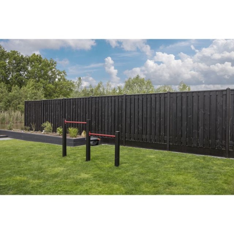 Tuinscherm Zwart gespoten 23 planks 180x180cm - Afbeelding 4