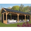 Overkapping zadeldak Hamar XL Type 6 Zwart 990x445cm