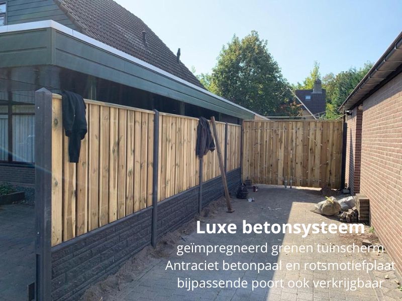 luxe betonsysteem geimpregneerd tuinhout