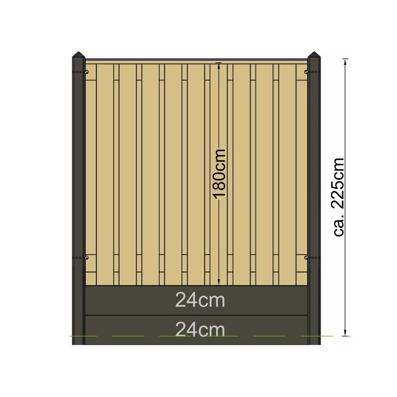 Betonpaal Eind-model pyramide Antraciet 308cm - Afbeelding 4