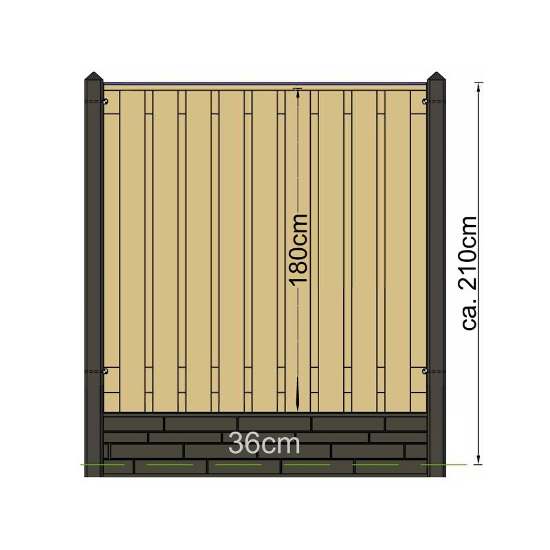 Betonpaal Eind-model pyramide Antraciet 308cm - Afbeelding 2