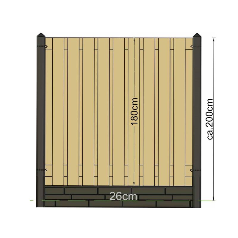 Betonpaal Hoek-model pyramide Antraciet Gecoat 280cm - Afbeelding 2