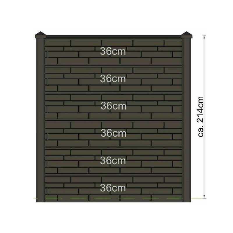 Sleufpaal beton Hoek-model Antraciet gecoat 280cm - Afbeelding 4