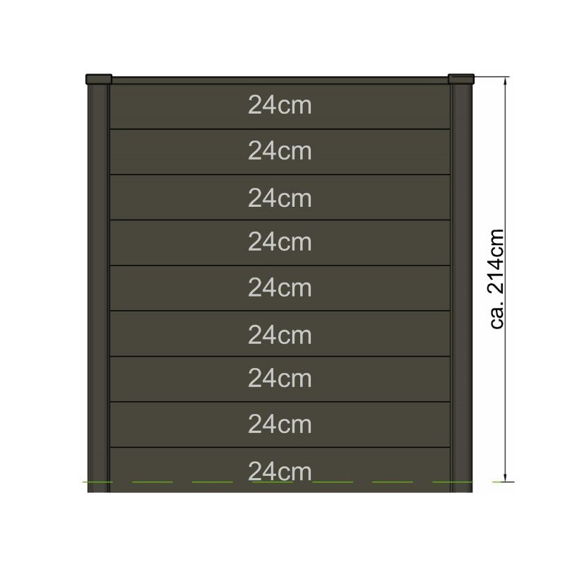 Sleufpaal beton Hoek-model Antraciet gecoat 280cm - Afbeelding 3