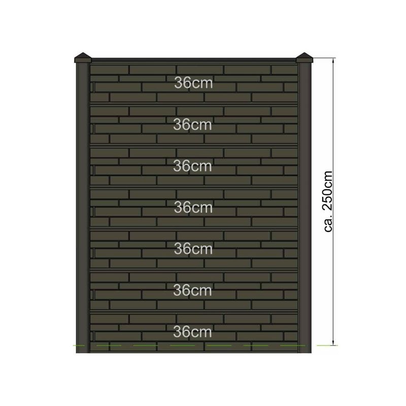 Sleufpaal beton Antraciet gecoat 316cm - Afbeelding 3