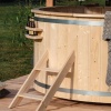 detailfoto houten hottub basic houtgestookt met externe kachel