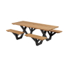 Picknicktafel hardhout met open instap 230cm