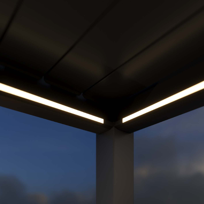 Aluminium overkapping elektrisch verstelbaar dak + led 300x400cm 2