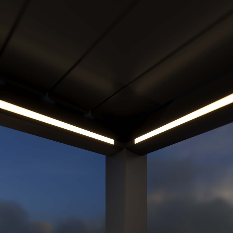 Aluminium overkapping elektrisch verstelbaar dak + led 300x600cm 1