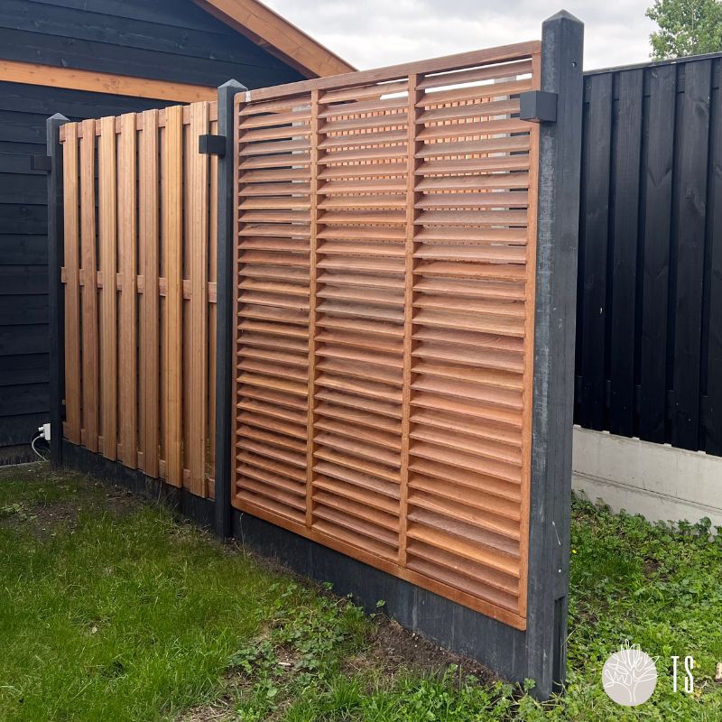 Showtuin Heerle (Roosendaal): De Tuinhoutspecialist - Barts Interieur en Buitenleven 4 schutting showplein - de tuinhoutspecialist