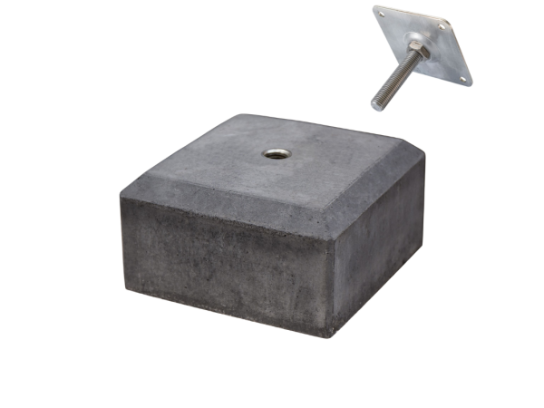 Betonpoer met RVS hoogteversteller 18x18x10cm