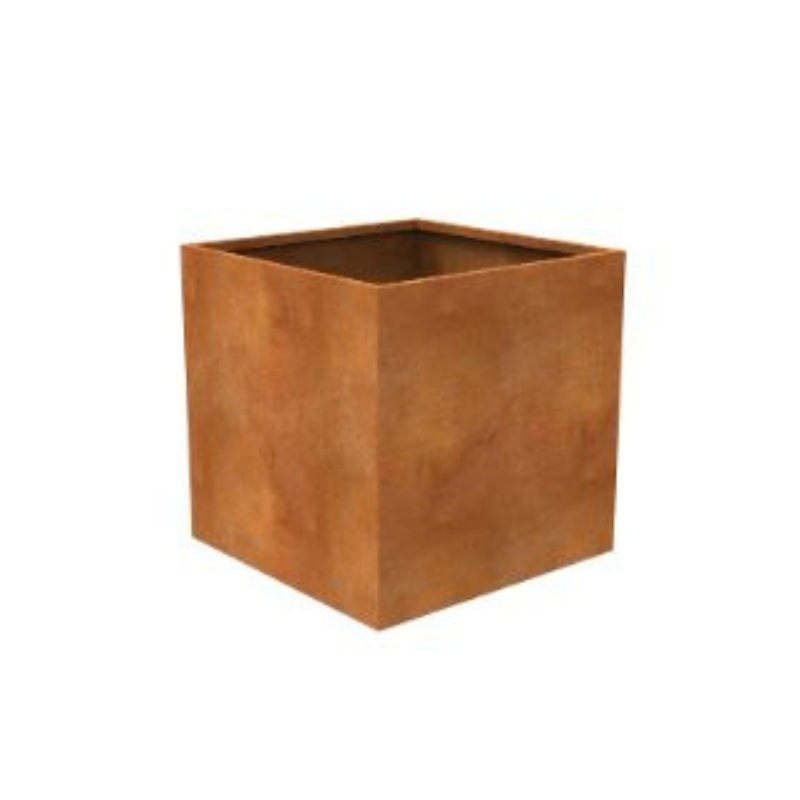 Cortenstaal plantenbak vierkant 80x80cm 1 Cortenstaal plantenbak vierkant 80x80cm
