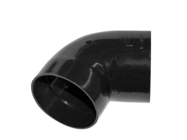 Hwa bocht 60 mm kunststof zwart