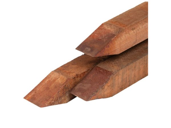 Hardhout piket ruw 60x60mm 75cm - gepunt