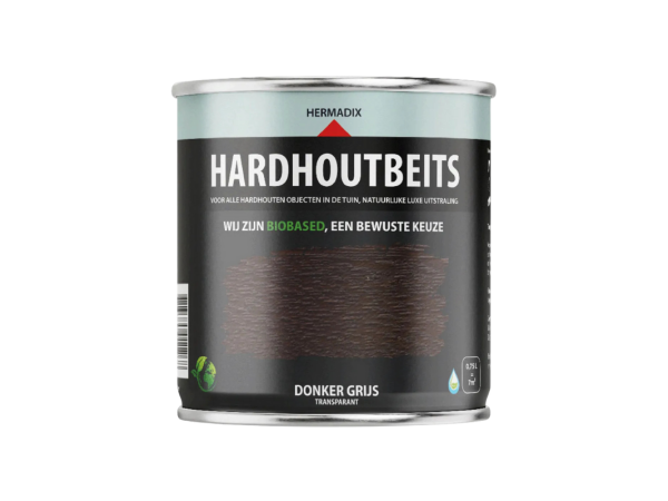 Hardhoutbeits hermadix donker grijs 2.5L