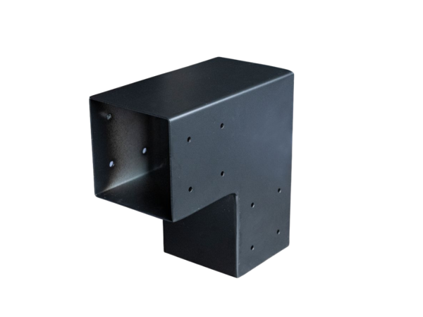 Pergola paalverbinder 2-weg hoek 15x15cm - zwart