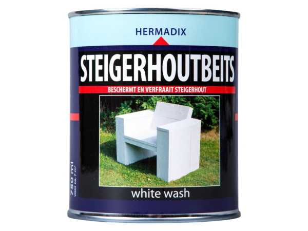 Steigerhoutbeits hermadix white wash 0.75L
