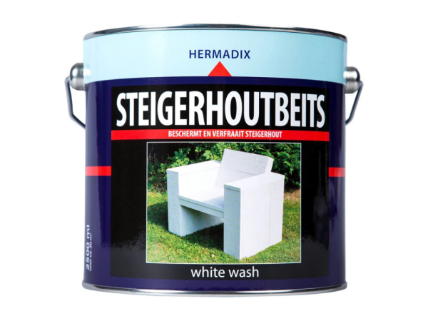 Steigerhoutbeits hermadix white wash 2.5L