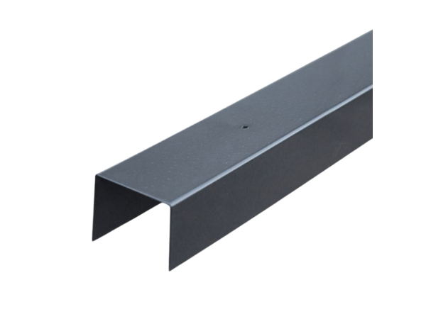 Verzinkte afdeklijst 50mm U-profiel 180cm (3-planks) zwart