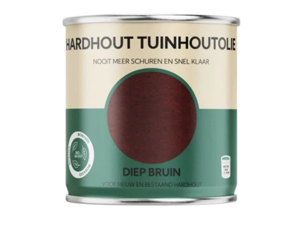 Hardhout tuinhoutolie diep bruin 0.75L