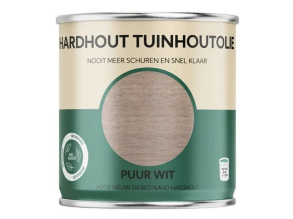 Hardhout tuinhoutolie puur wit 0.75L
